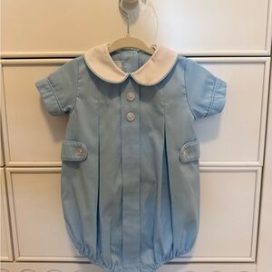 Little English Light Blue Baby Romper